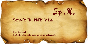 Szvák Mária névjegykártya